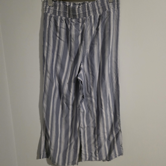 Abercrombie & Fitch Light Blue Striped Wide Leg Pants - Picture 5 of 11